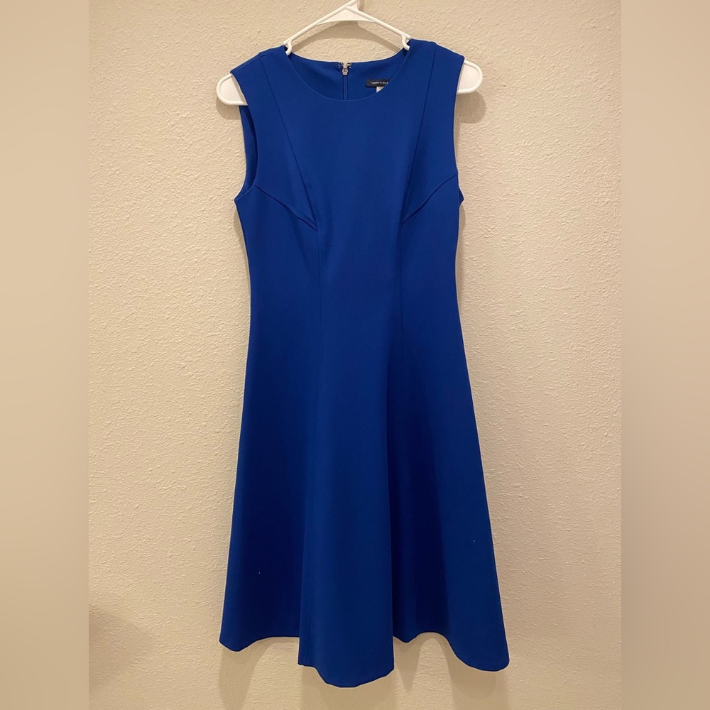 Tommy Hilfiger Blue Sleeveless Dress Classic Career Work Wear Size 4
